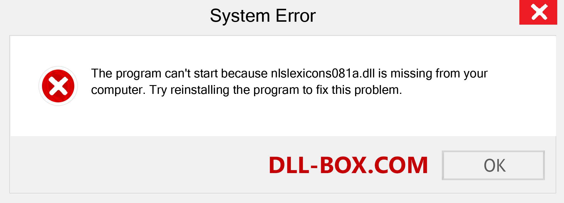  nlslexicons081a.dll file is missing?. Download for Windows 7, 8, 10 - Fix  nlslexicons081a dll Missing Error on Windows, photos, images