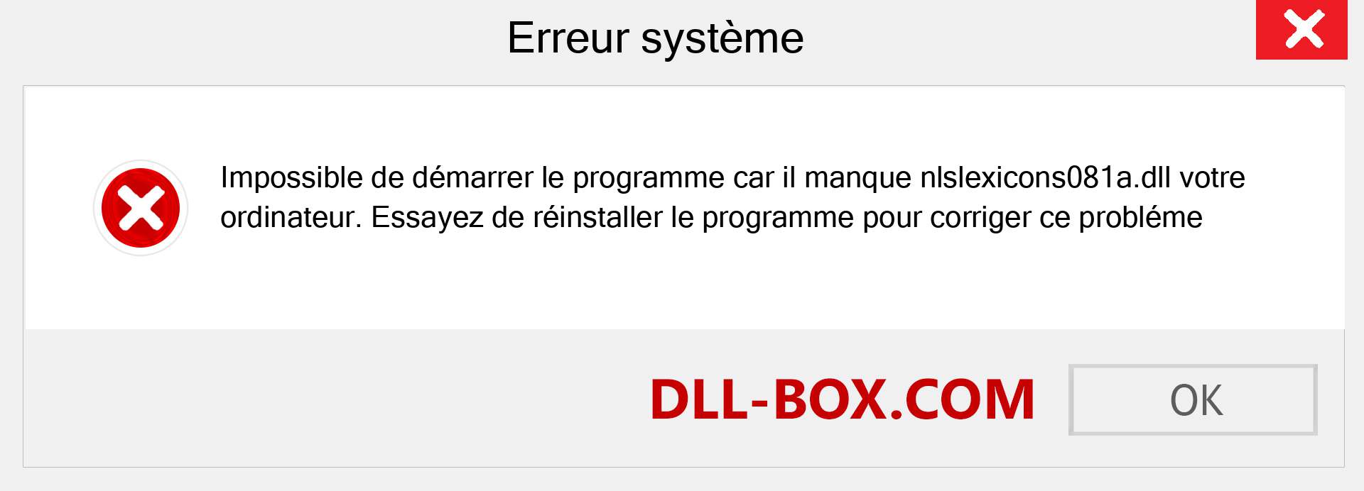 Le fichier nlslexicons081a.dll est manquant ?. Télécharger pour Windows 7, 8, 10 - Correction de l'erreur manquante nlslexicons081a dll sur Windows, photos, images